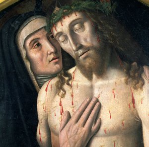 Lamentação dos Mortos Cristo óleo sobre tela detalhe de 80450
